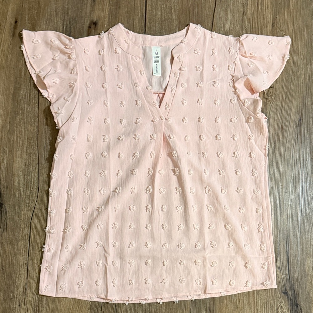 Pink Ruffle Sleeve Top